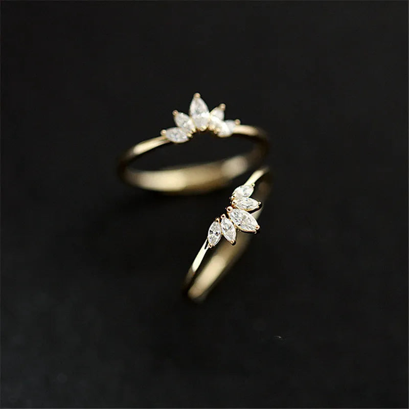 Pavé Crystal 14k Gold Ring
