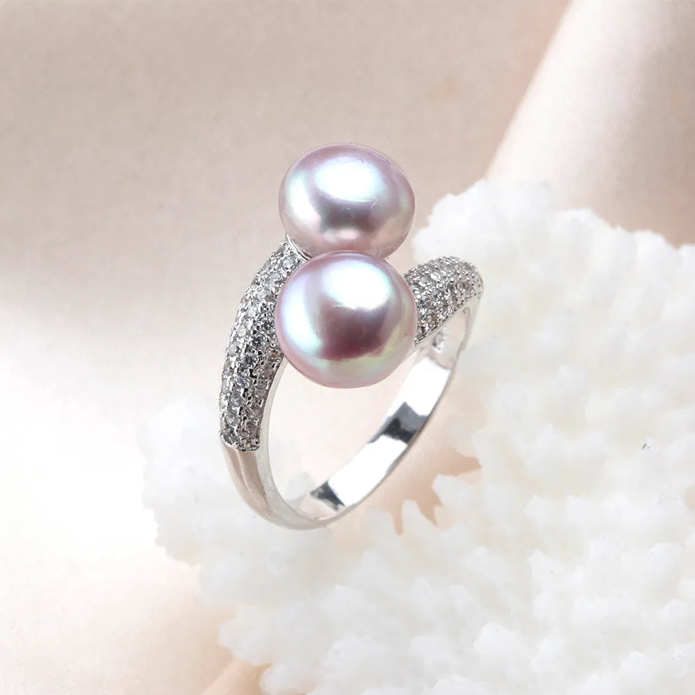 Double Freshwater Pearl Rings