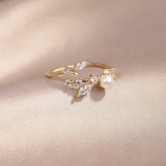 Maisie 14K Gold Plated Leaf Ring