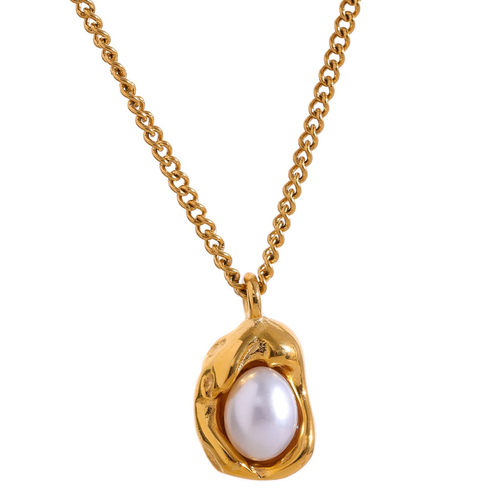 Mila Freshwater Pearl Drop Pendant Necklace