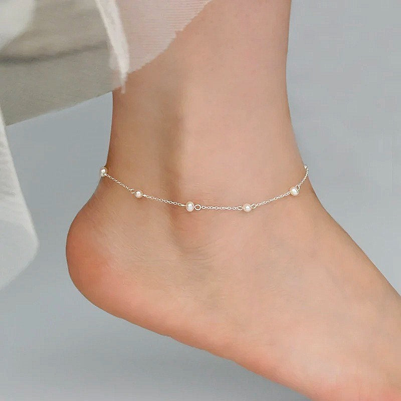 Marina Sterling Silver Freshwater Pearl Anklet