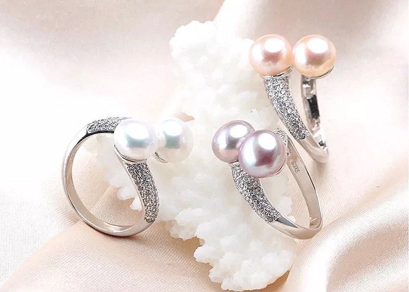 Double Freshwater Pearl Rings