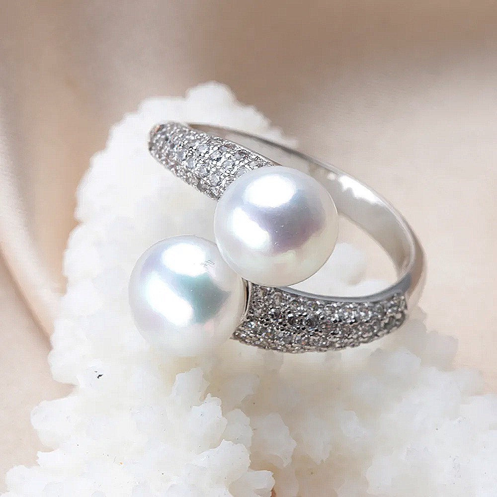 Double Freshwater Pearl Rings