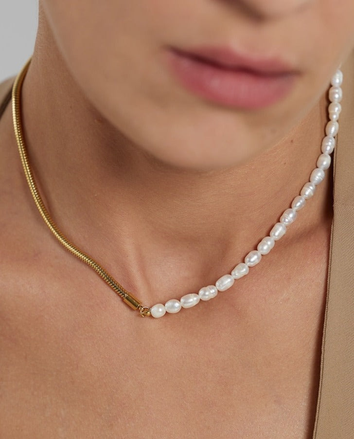 Eva Freshwater Pearl Chain Necklace