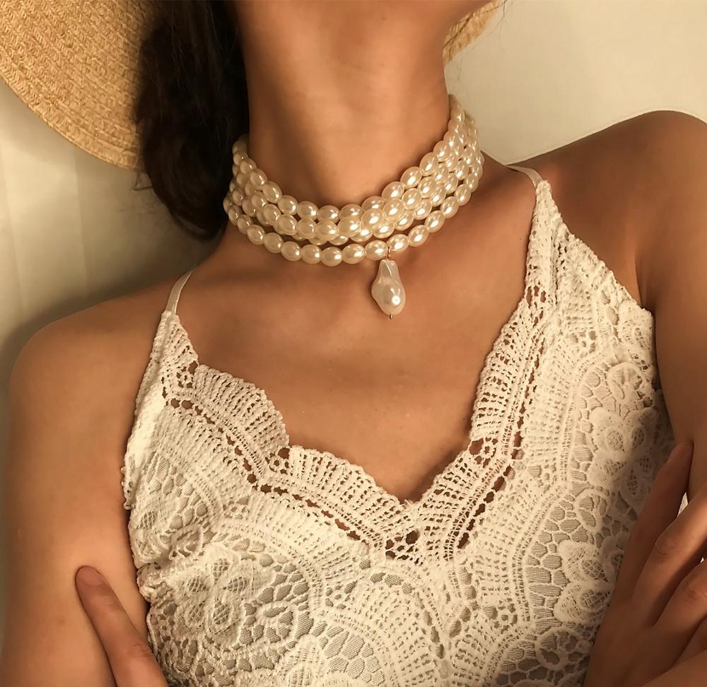 Victoria Multilayered Pearl Choker Necklace