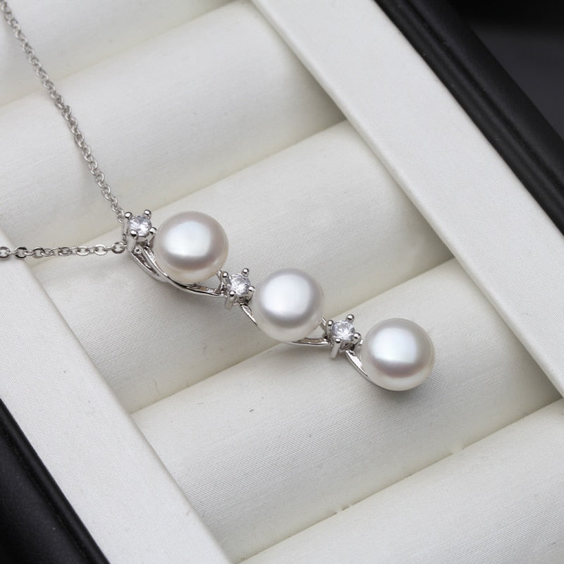 Nova Freshwater Pearl Necklace Sterling Silver