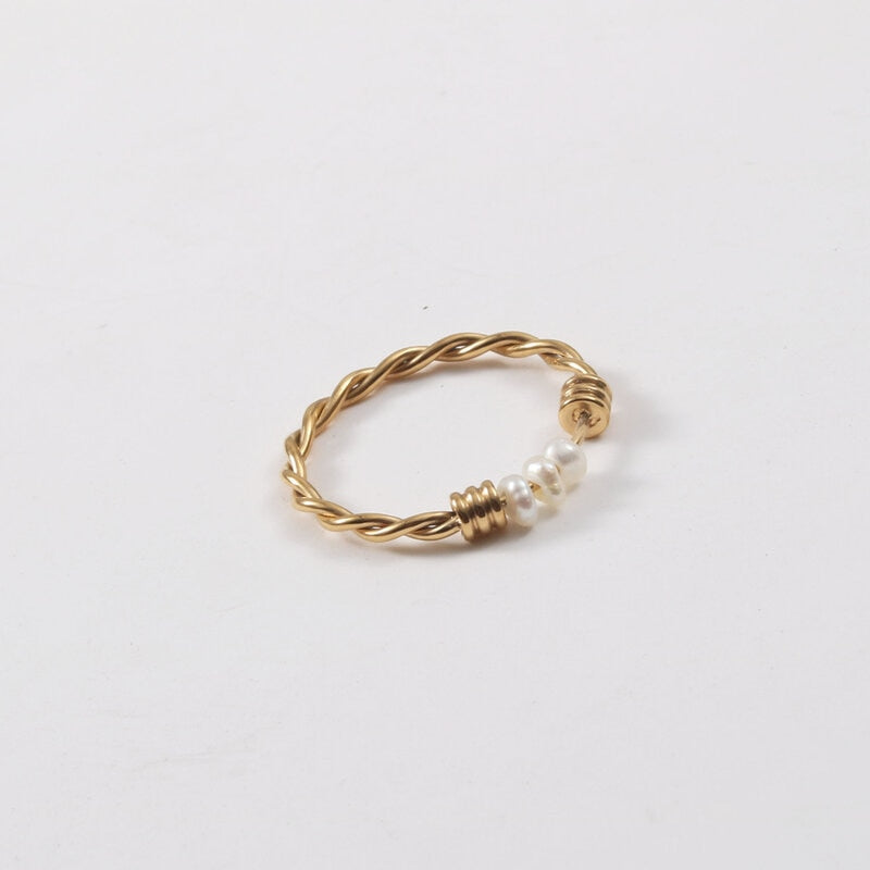 Serena 18KGP Gold Plated Freshwater Pearl Ring