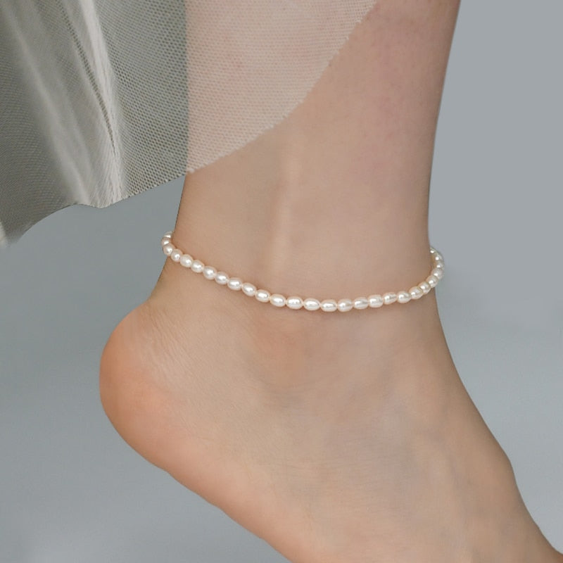 Amara Sterling Silver Freshwater Pearl Anklet