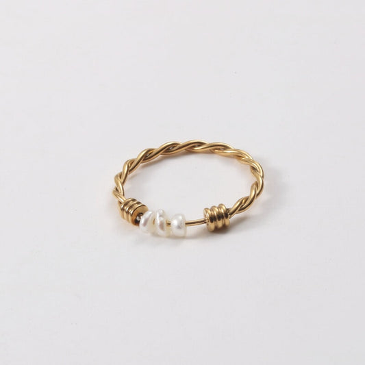 Serena 18KGP Gold Plated Freshwater Pearl Ring